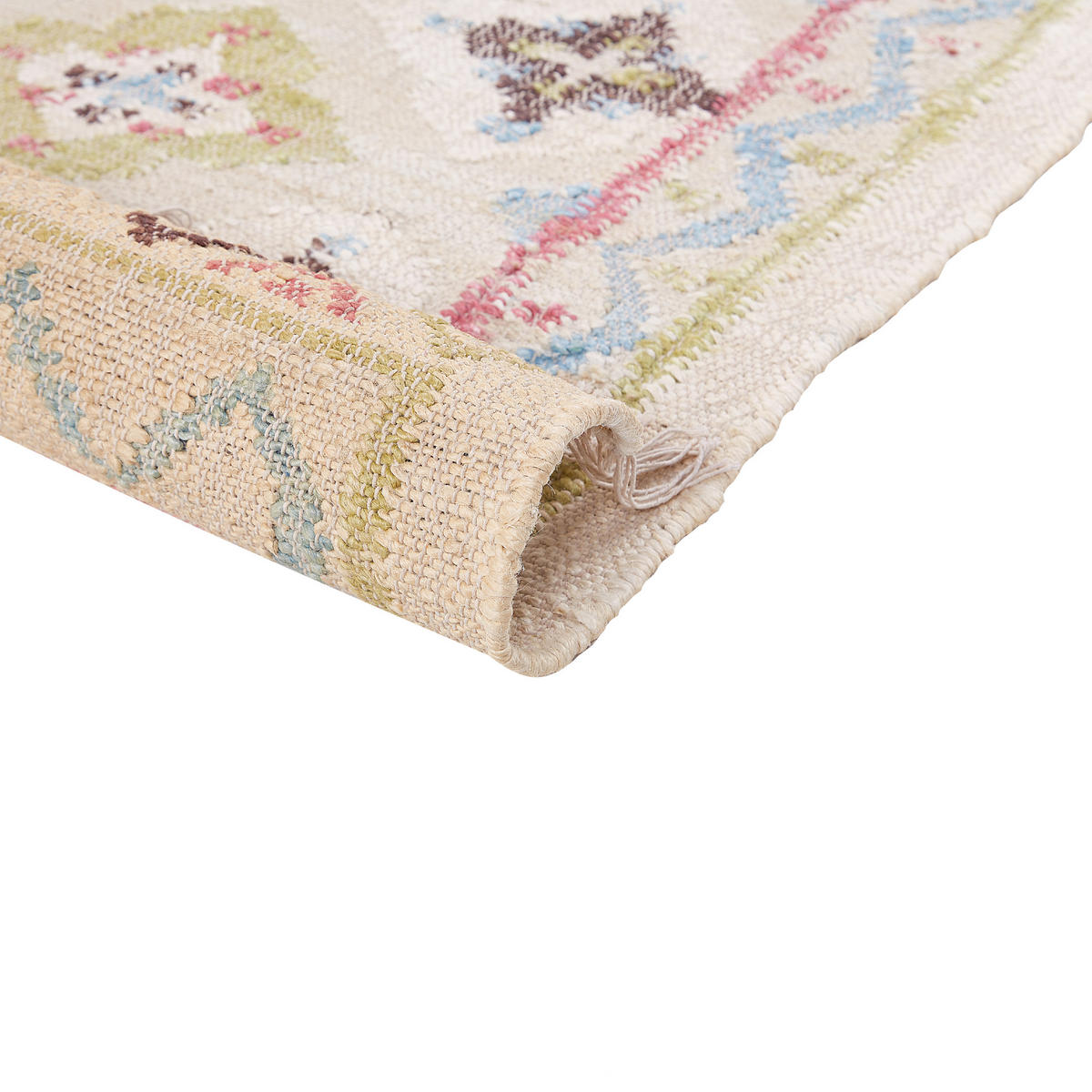 TEPPICH geflochten Terkos 200/140 cm - Multicolor, Naturmaterialien (140/200cm) - Beliani