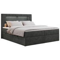 BOXBETT GOLD-5 LED 120/200 Dunkelgrau Struktur - H3 - Dunkelgrau, Holz/Textil (120/200cm) - MKS