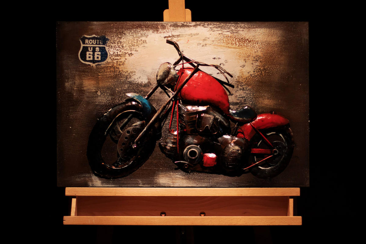 METALLBILD Rot 60/40 cm - Rot/Braun, Metall (2.04/40cm) - KUNSTLOFT