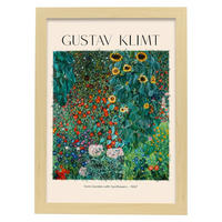 POSTER Granja -Garten Mit Sonnenblume A3 Rahmen Aus Hellem Holz - Beige, Papier (29.7/5/42cm) - Nacnic