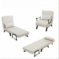 SCHLAFSESSEL 65/78/75 cm Beige aus Leinen mit verstellbarer Rückenlehne - Beige, Kunststoff (75/78/65cm) - OKWISH
