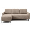 ECKSOFA Hamiel Beige Cordbezug - Beige/Schwarz, Holz/Textil (212/142cm) - Selsey