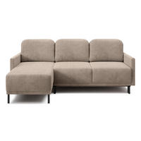 ECKSOFA Hamiel Beige Cordbezug - Beige/Schwarz, Holz/Textil (212/142cm) - Selsey