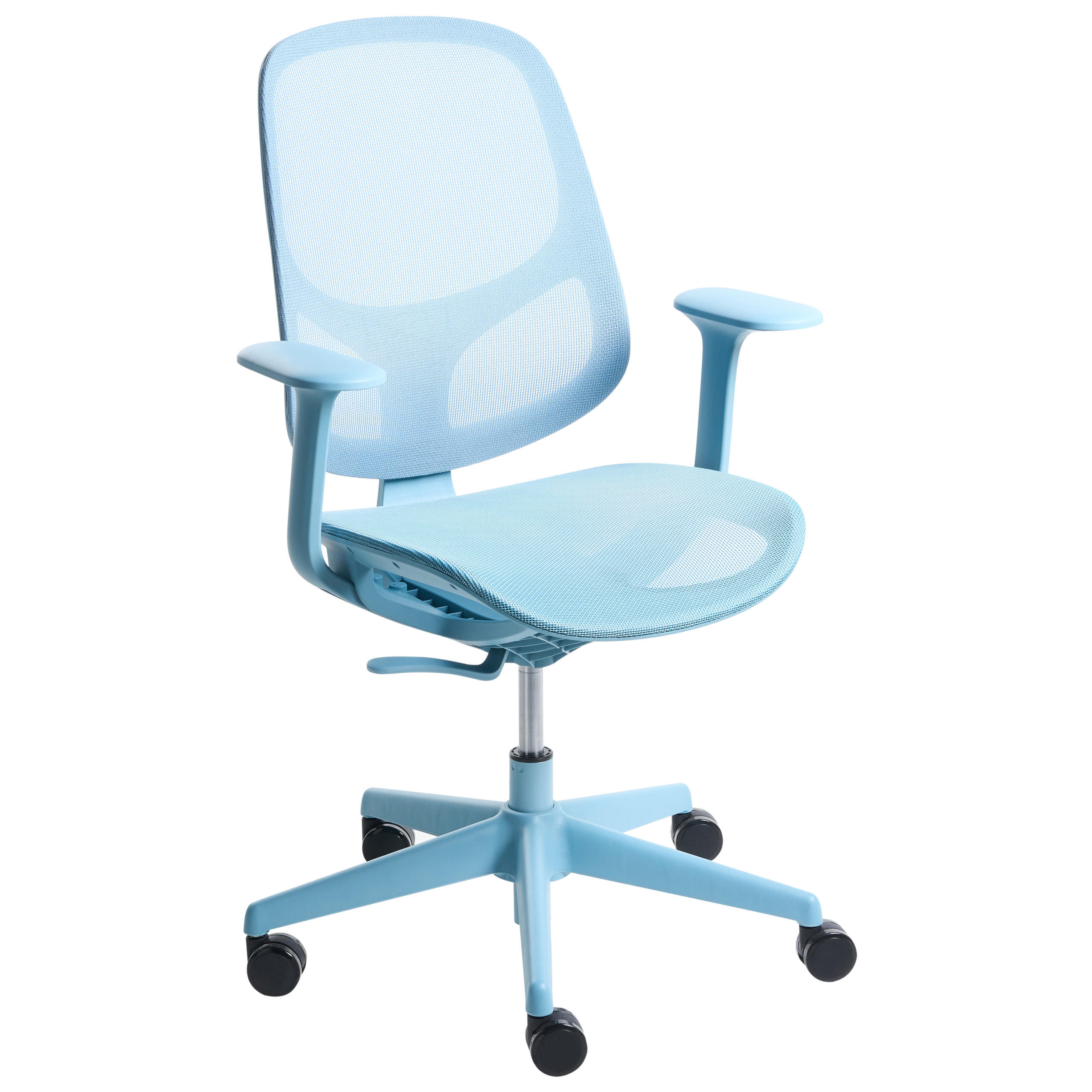 BÜROSTUHL Hellblau Aeri - Hellblau, Textil (60/93/60cm) - Beliani