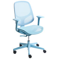 BÜROSTUHL Hellblau Aeri - Hellblau, Textil (60/93/60cm) - Beliani