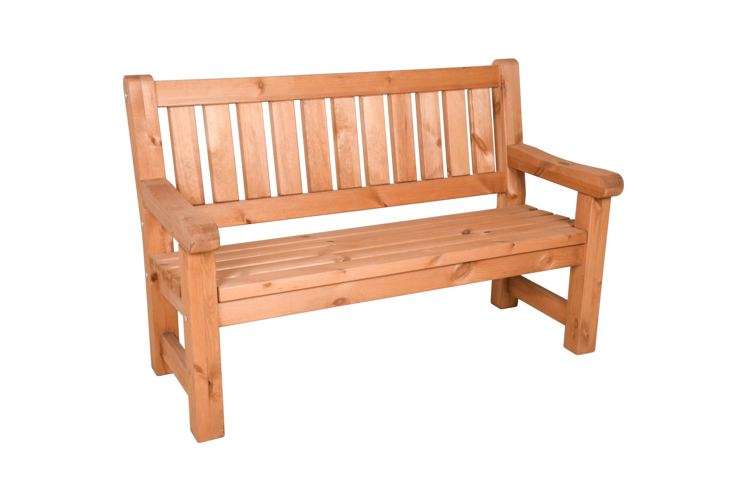 GARTENBANK Tobias 2-Sitzer Terrassenbank - Kieferfarben, Holz (124/96/69.5cm) - DELUKE