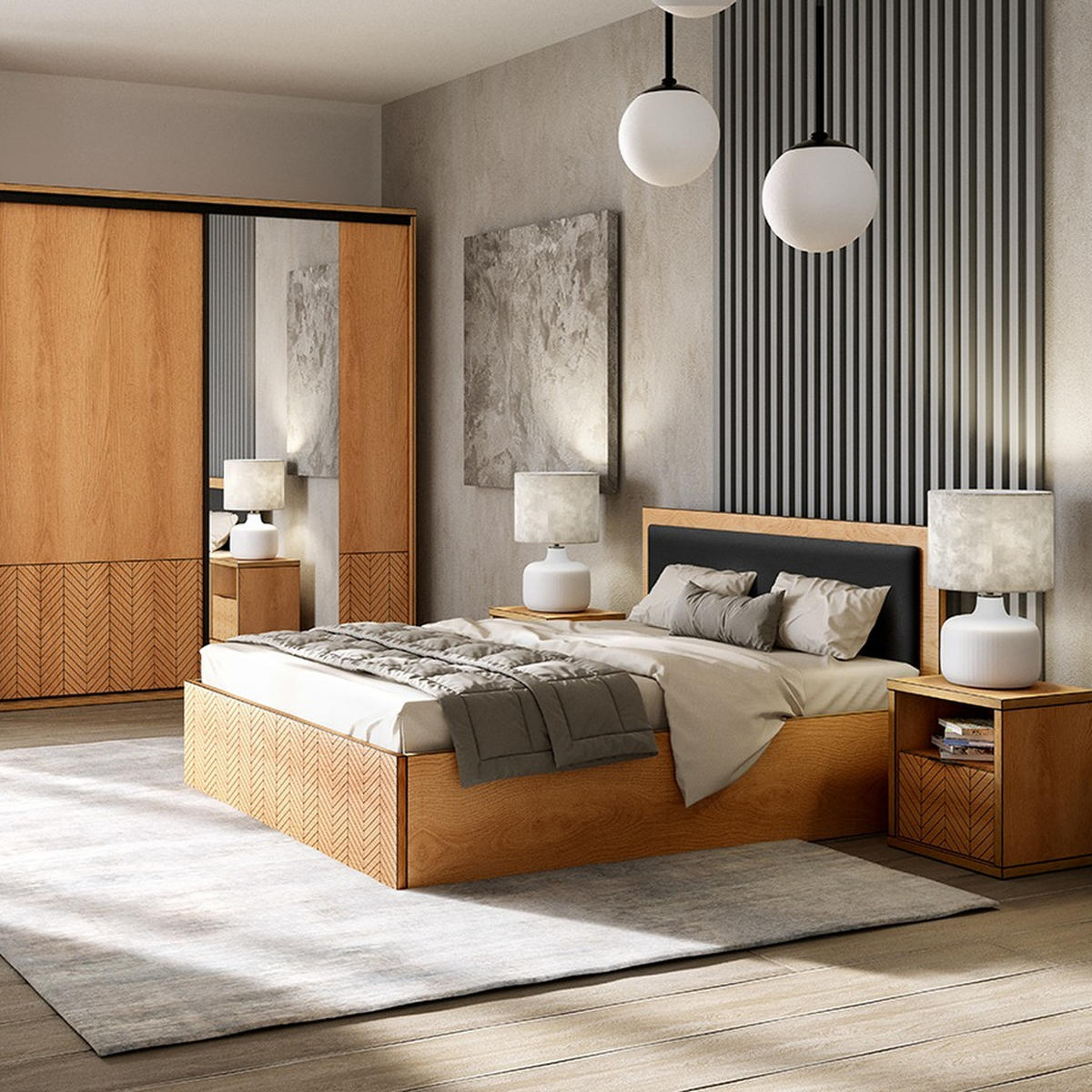 BETT MIT BETTKASTEN Fonti F-12 160 x 200 cm Karamell-Eiche - Eichefarben, Holzwerkstoff/Metall (160/200cm) - Koseto