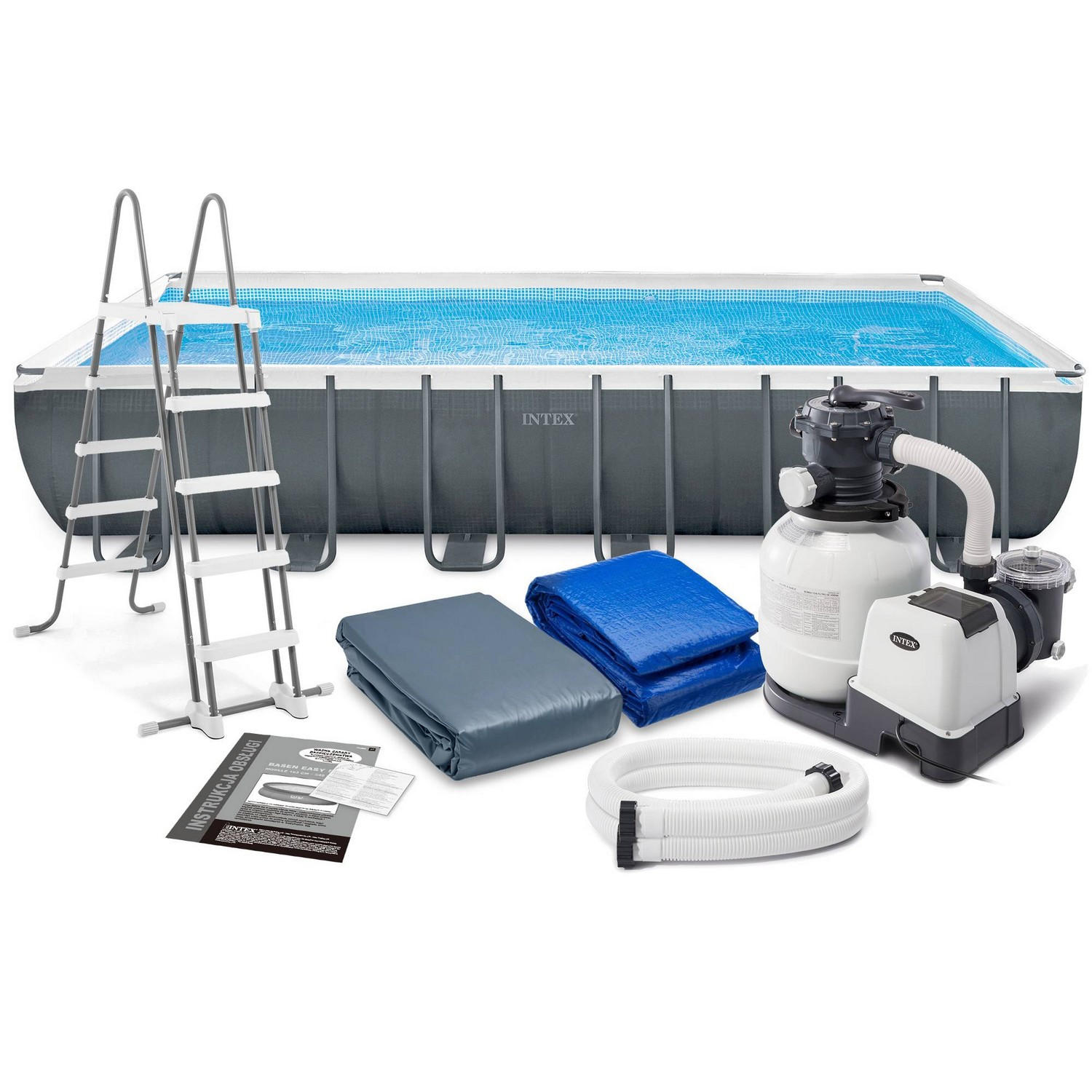 POOL SET 732 x 366 x 132 cm, 9in1 - 26364 - Blau, Textil (732/132/366cm)