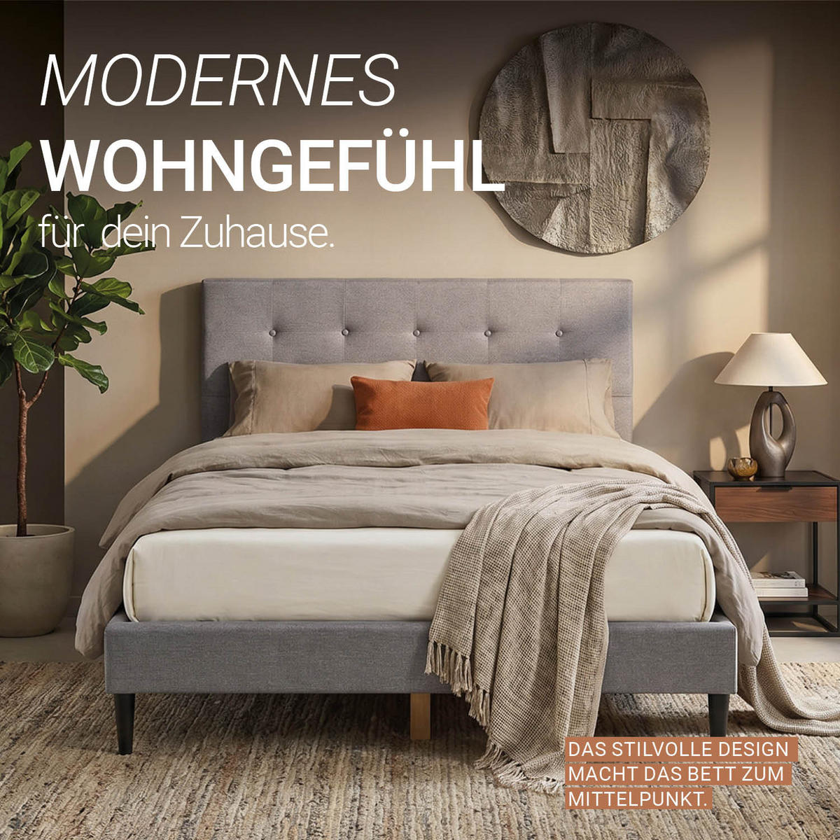 POLSTERBETT mit Lattenrost 160/200 cm in Grau - Grau, Textil (160/200cm) - Homestyle4u