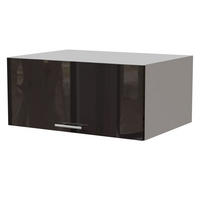 AUFSATZSCHRANK Essen W6B/80 Schwarz Hochglanz / Weiß Matt 80 / 59 / 36cm - Schwarz Hochglanz/Schwarz, Holz/Holzwerkstoff (80/36/59cm) - Feldmann-Wohnen