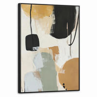 LEINWAND Bilder mit Rahmen - Farbe - Abstrakt - Farben - 50x70 - Currygelb, Textil (50/70cm) - MuchoWow