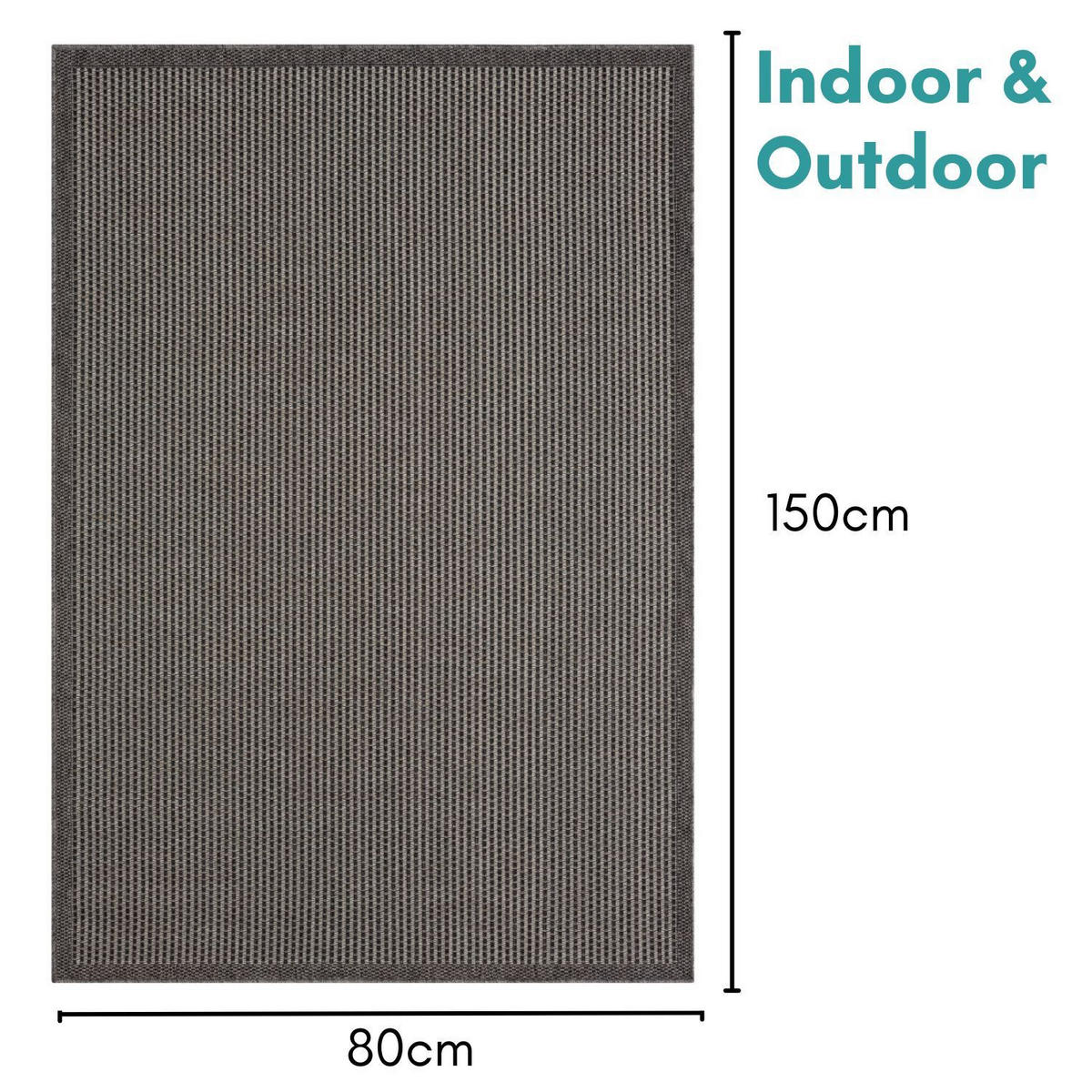 OUTDOORTEPPICH Fiona II Anthrazit,Dunkelgrau,Braun 80/150 cm - Anthrazit, Textil (80/150cm) - My-Rug