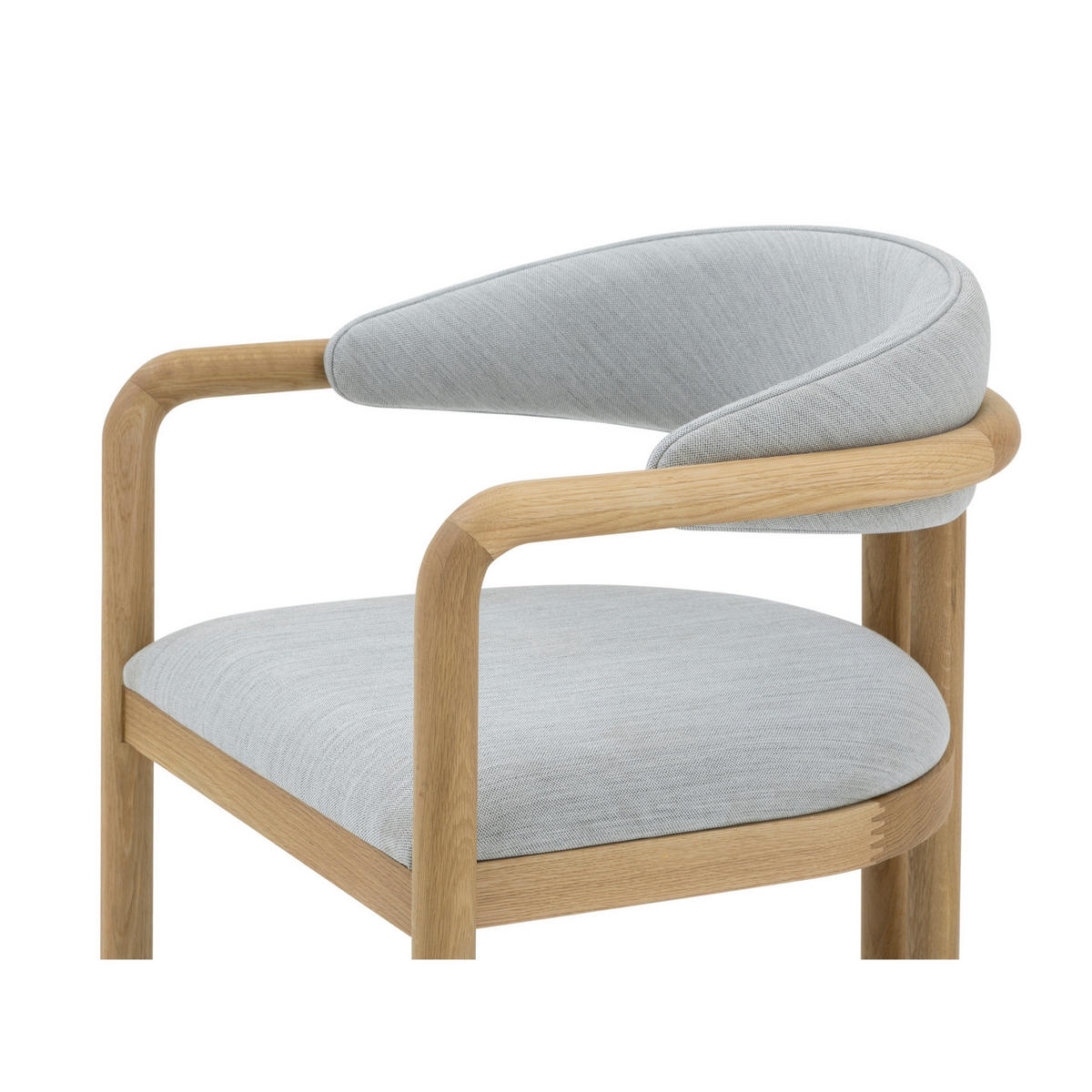 ESSZIMMERSTUHL Nature grauer Sitz - Grau, Holz (58/77/59cm) - WOODEK