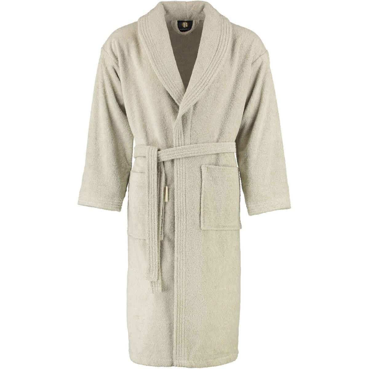 BADEMANTEL UNISEX SCHALKRAGEN SIR & LADY STONE - 320 - Beige, Textil (XLnull) - Rhomtuft