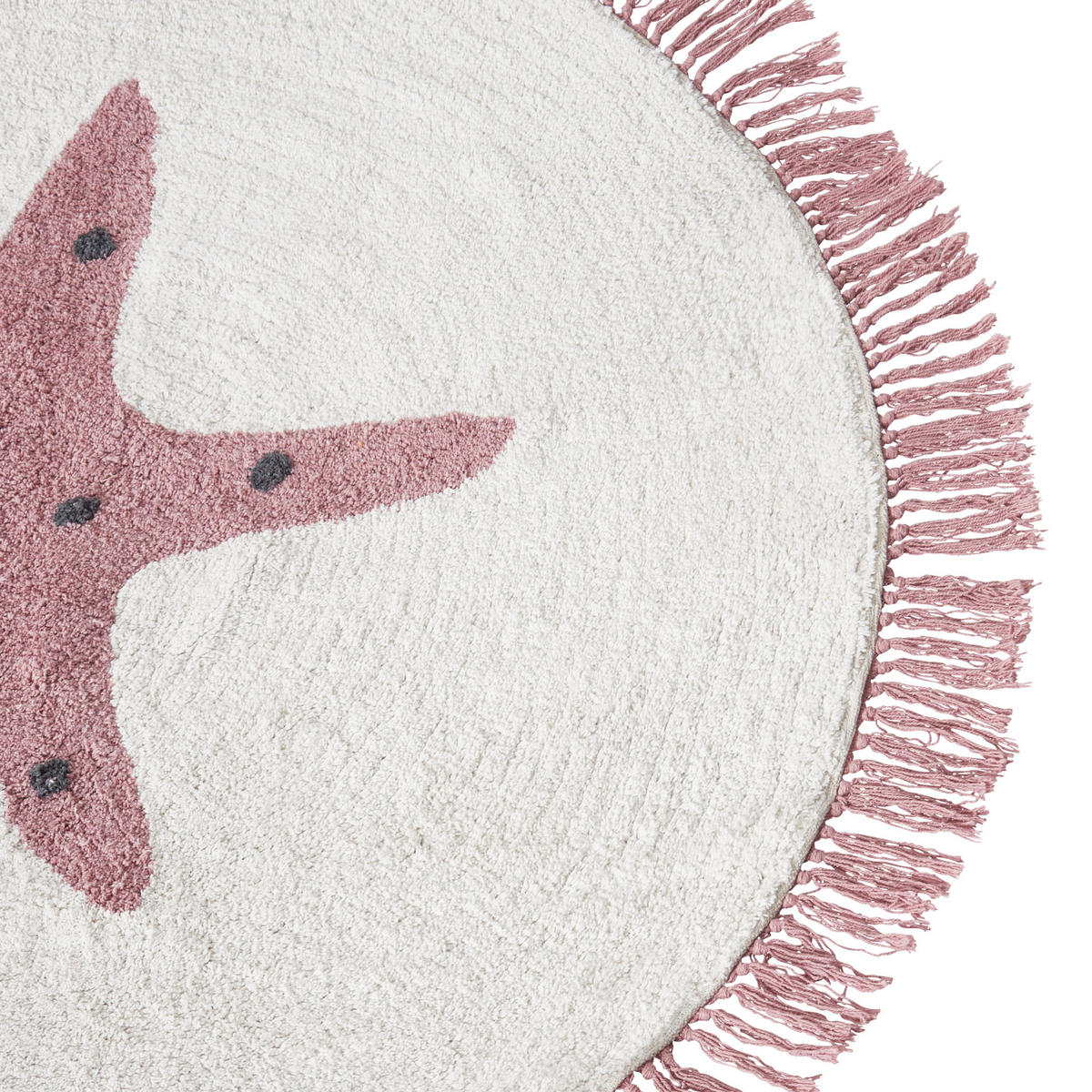 KINDERTEPPICH Stars 120/120 cm - Pink/Weiß, Textil (120/120cm) - Beliani