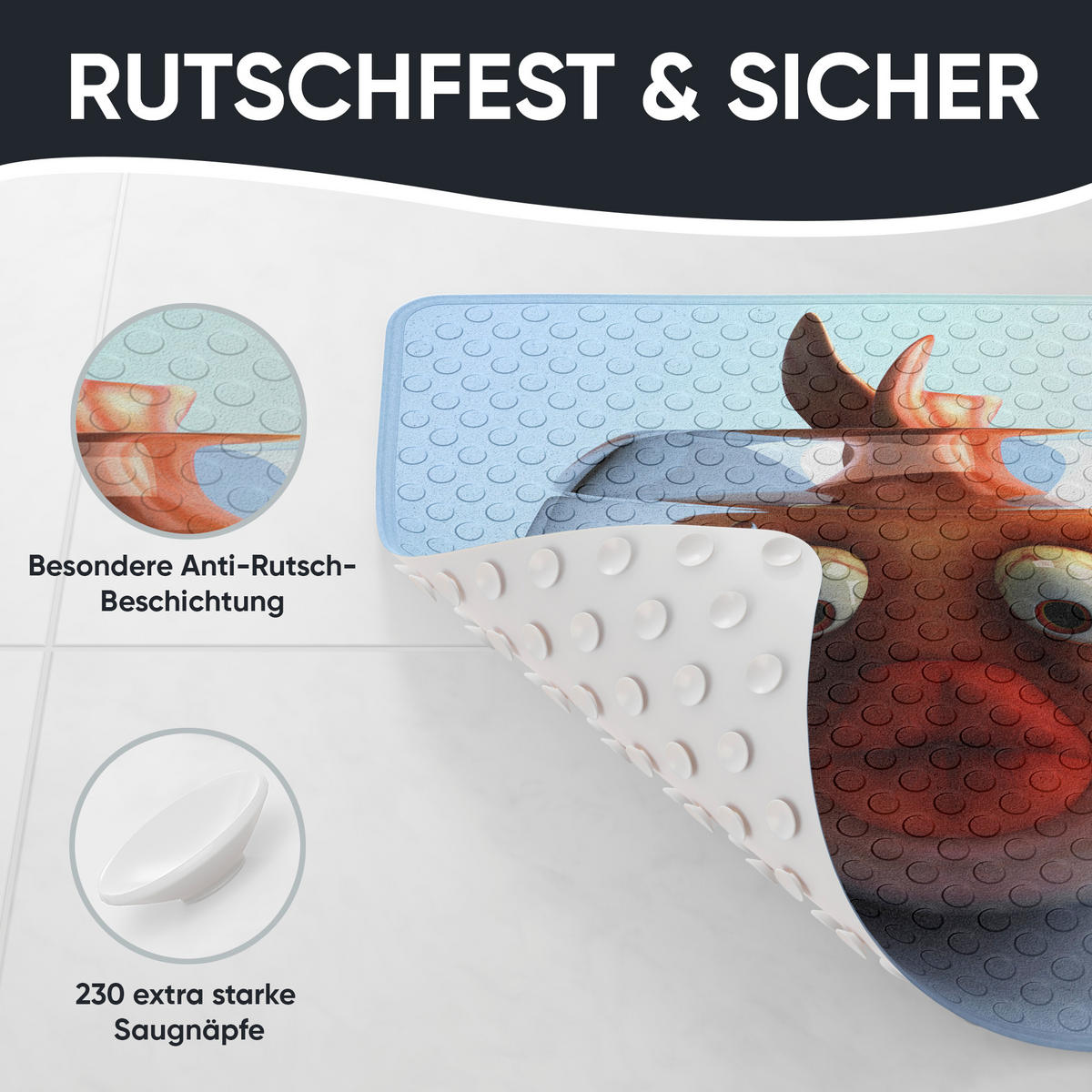 BADEMATTE Goldfisch - Orange, Kunststoff (53/53cm) - Sanilo