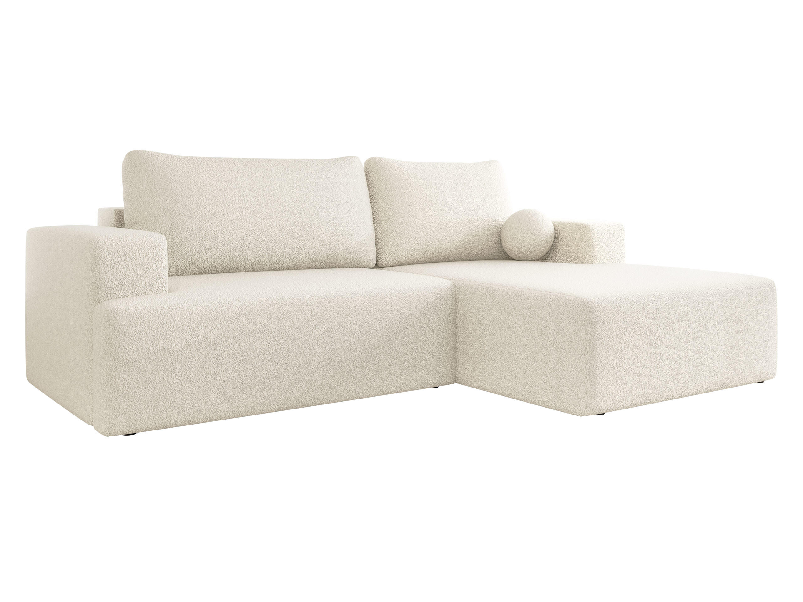 ECKSOFA Mivo, Seite: Rechts - Creme/Schwarz, Holz/Kunststoff (266/163cm) - MIRJAN24