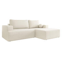 ECKSOFA Mivo, Seite: Rechts - Creme/Schwarz, Holz/Kunststoff (266/163cm) - MIRJAN24