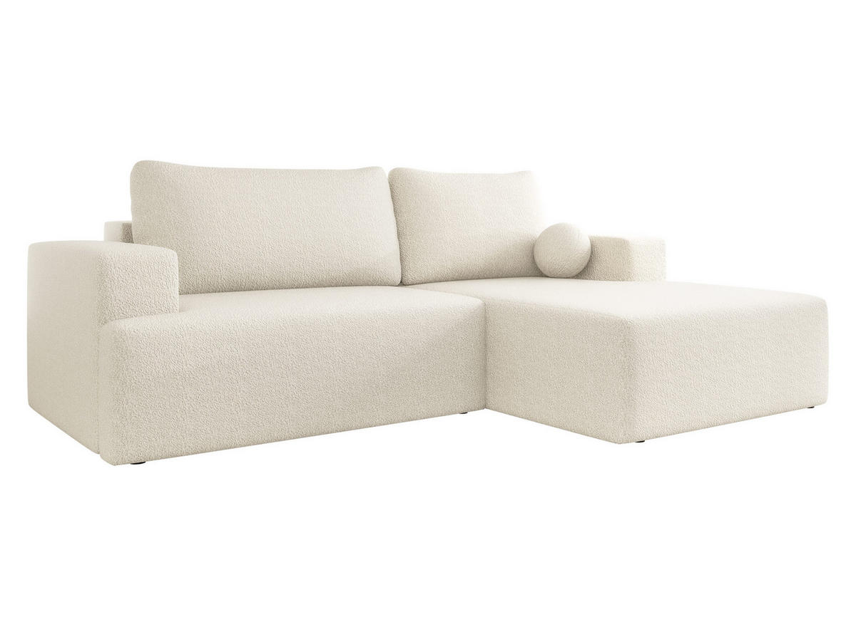 ECKSOFA Mivo, Seite: Rechts - Creme/Schwarz, Holz/Kunststoff (266/163cm) - MIRJAN24