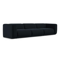 4-SITZER-SOFA Samt Stoff Blau - Blau/Schwarz, Kunststoff/Textil (319/70/89cm) - LaMiaSofa