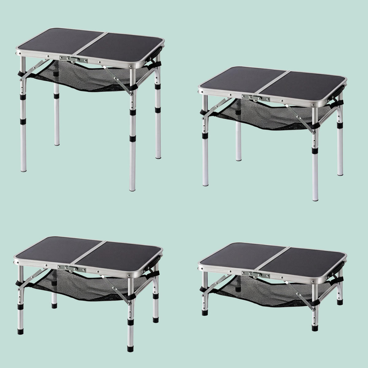 CAMPINGTISCH - Schwarz, Holzwerkstoff/Metall (40/60/60cm) - Relaxdays