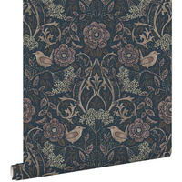 TAPETE Blumen und Vögel 53 cm x 10.05 m - Blau, Papier (53/1000cm) - ESTAhome