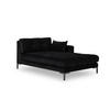 CHAISELONGUE rechts Mamaia aus Samt schwarz - Schwarz, Textil (102/75/185cm) - Micadoni