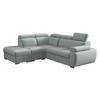 ECKSOFA Boston 2RR1P, Seite: Links PUFAP+R+1P(65)+2R - Silberfarben/Hellgrau, Holz/Textil (260/230cm) - MIRJAN24