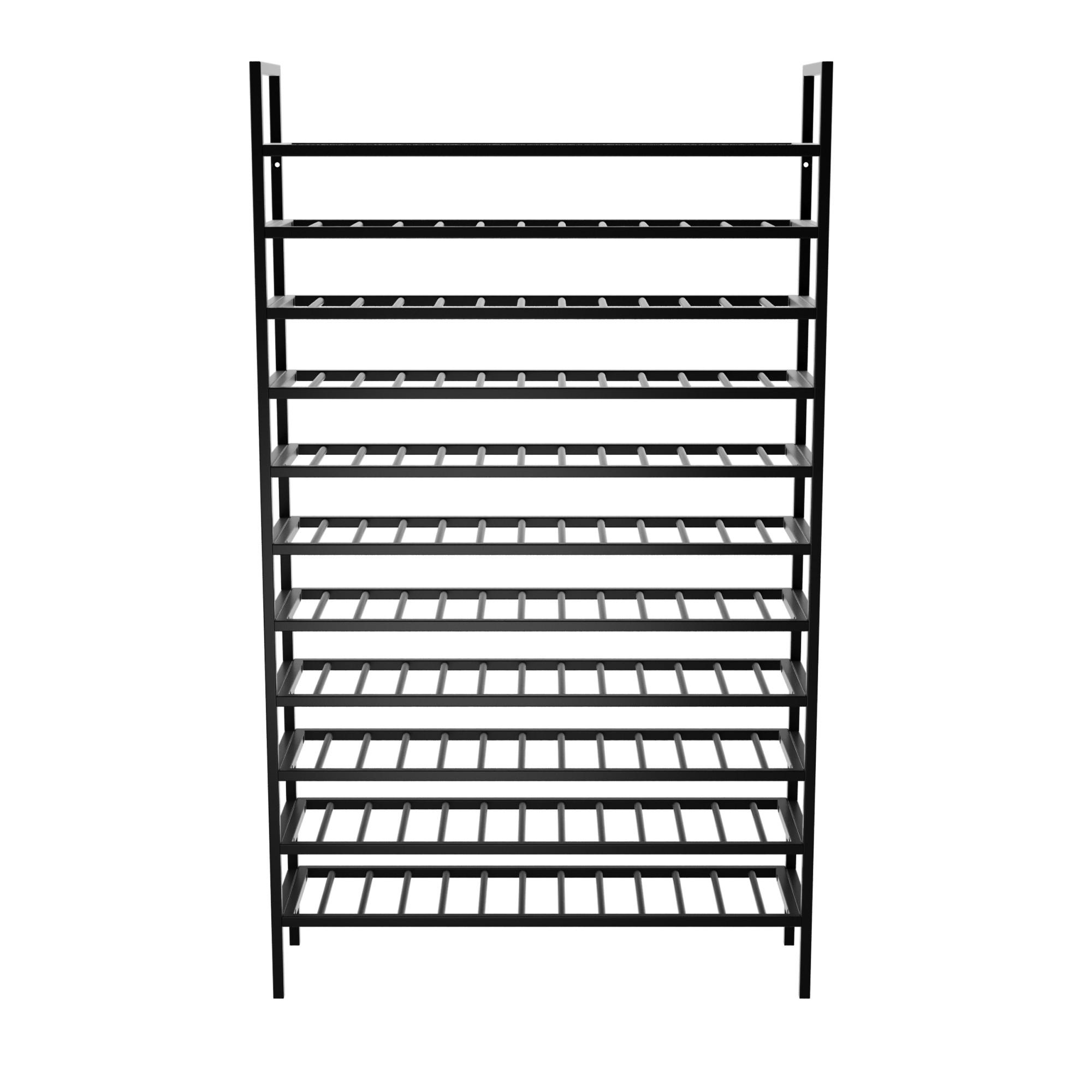 WEINREGAL für 143 Flaschen aus Metall, schwarz - Schwarz, Metall (100/170/30cm) - Metalo Pro