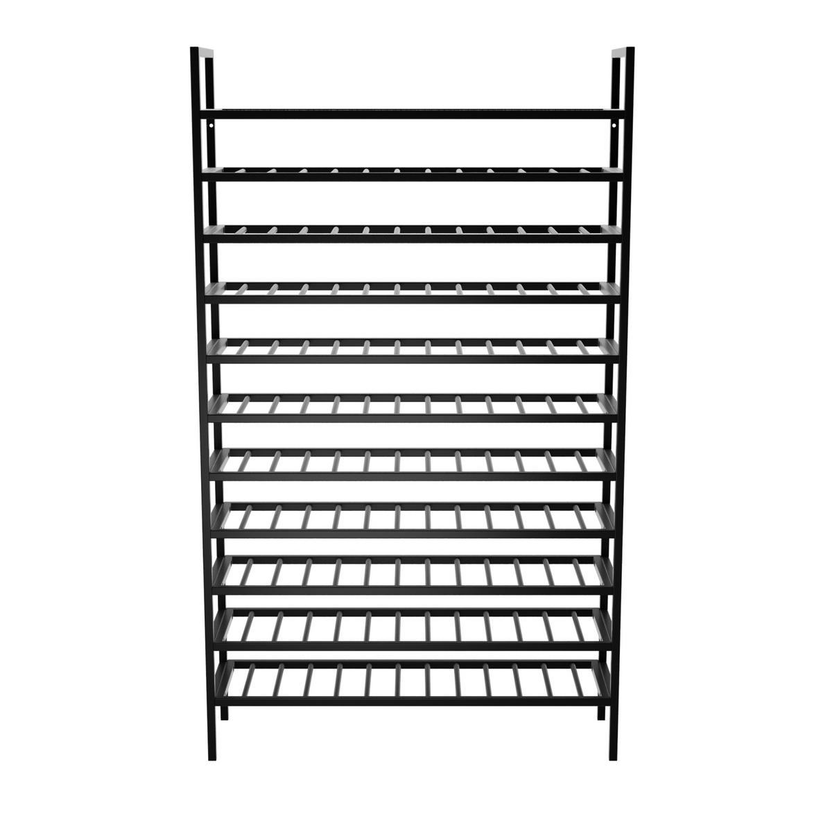 WEINREGAL für 143 Flaschen aus Metall, schwarz - Schwarz, Metall (100/170/30cm) - Metalo Pro