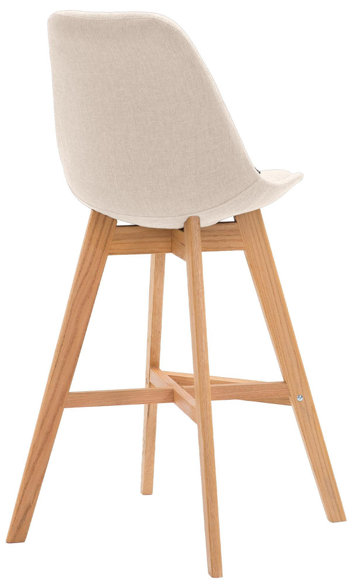 BARHOCKER 2er Set Stoff creme - Eukalyptusholzfarben/Creme, Holz/Textil (48/112/56cm) - CLP