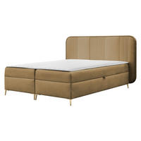 BOXBETT Fandy - Goldfarben/Braun, Holz/Textil (140/200cm) - MIRJAN24