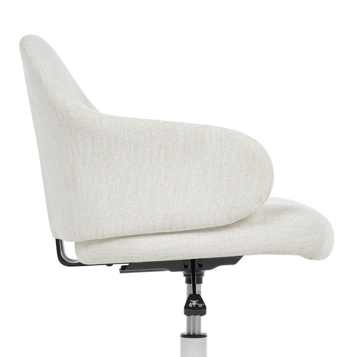 SCHREIBTISCHSTUHL Cremeweiß Rivlav - Creme, Textil/Metall (60/77/60cm) - Beliani
