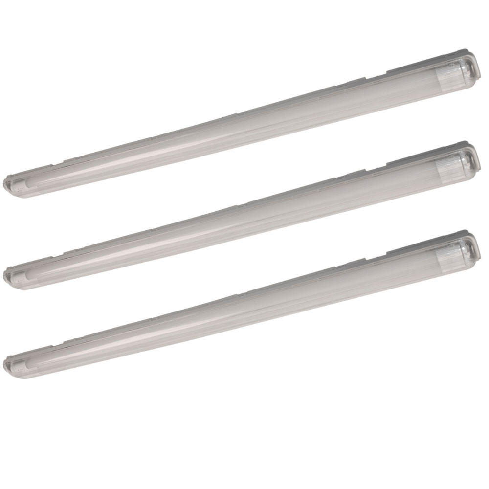 LED DECKENLEUCHTE Weiß 3er Set Wannenlampen - Weiß, Kunststoff (126/9.6/5.8cm)