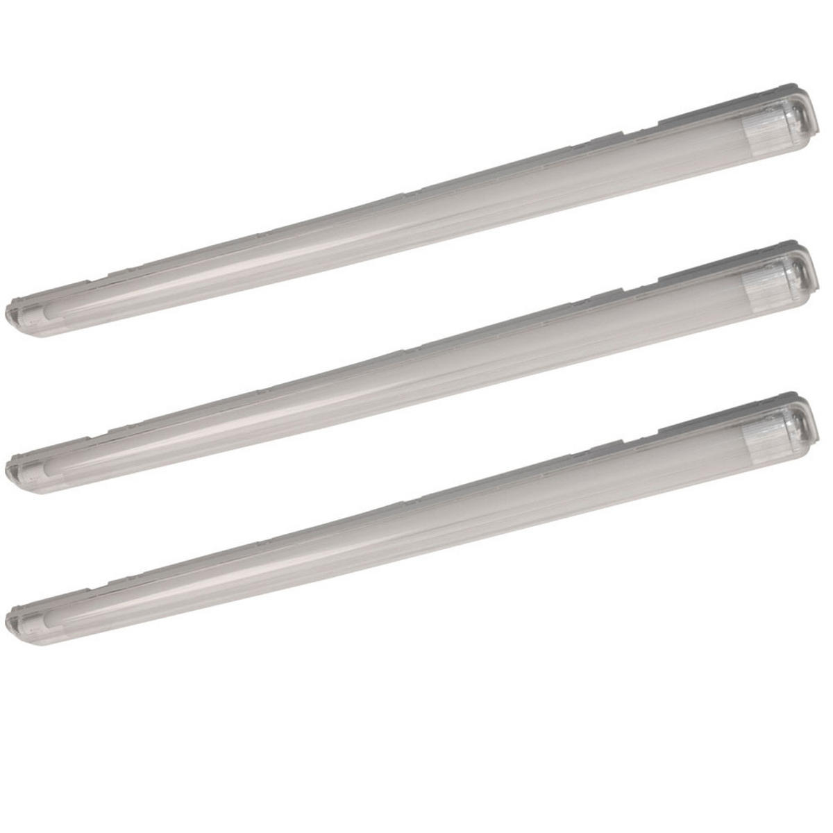 LED DECKENLEUCHTE Weiß 3er Set Wannenlampen - Weiß, Kunststoff (126/9.6/5.8cm)