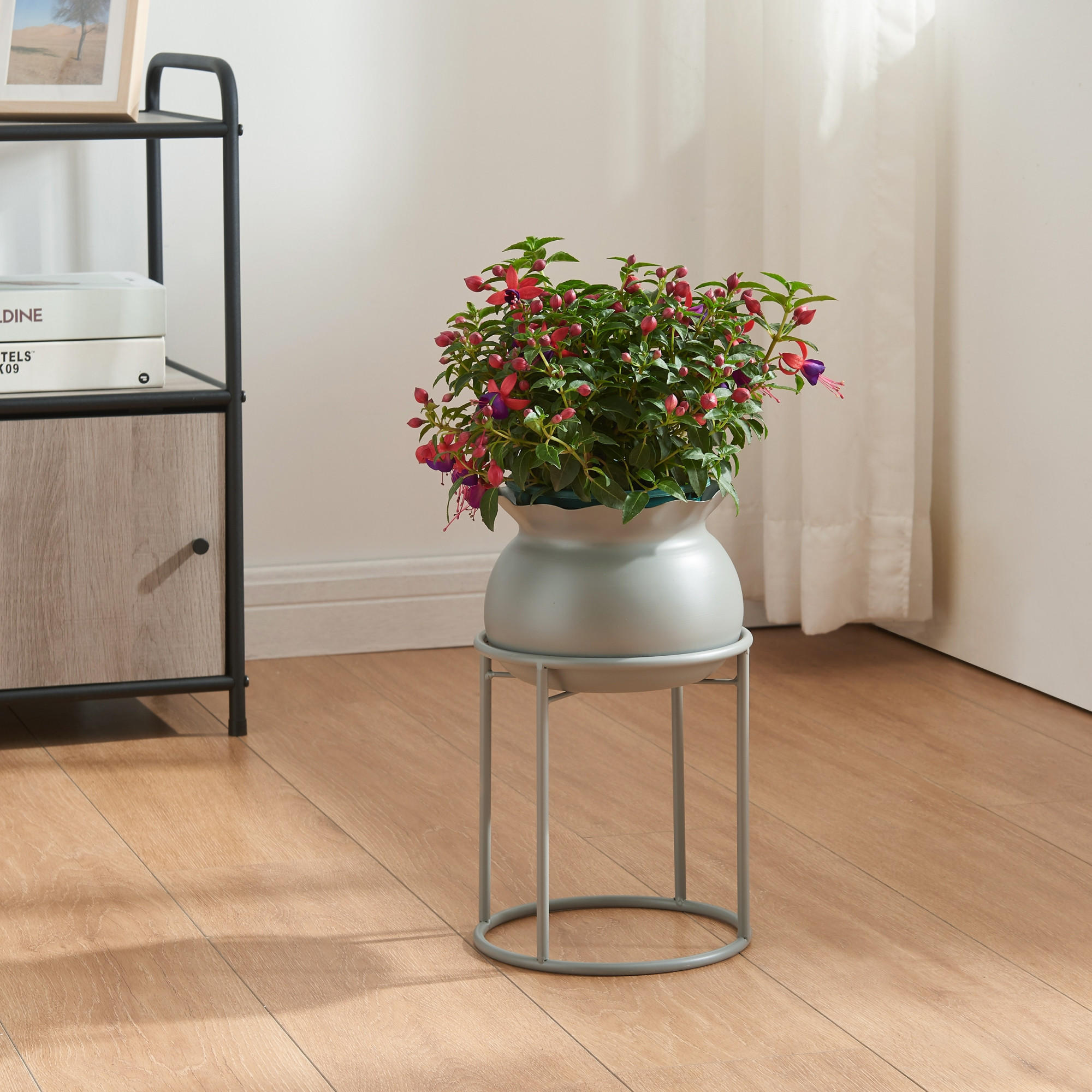 BLUMENSTÄNDER Assen - Grau, Metall (19.5/19.5/31.5cm)