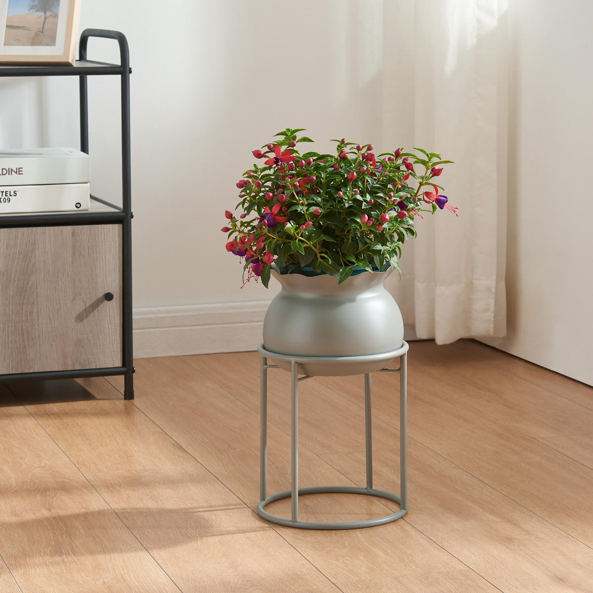 BLUMENSTÄNDER Assen - Grau, Metall (19.5/19.5/31.5cm)