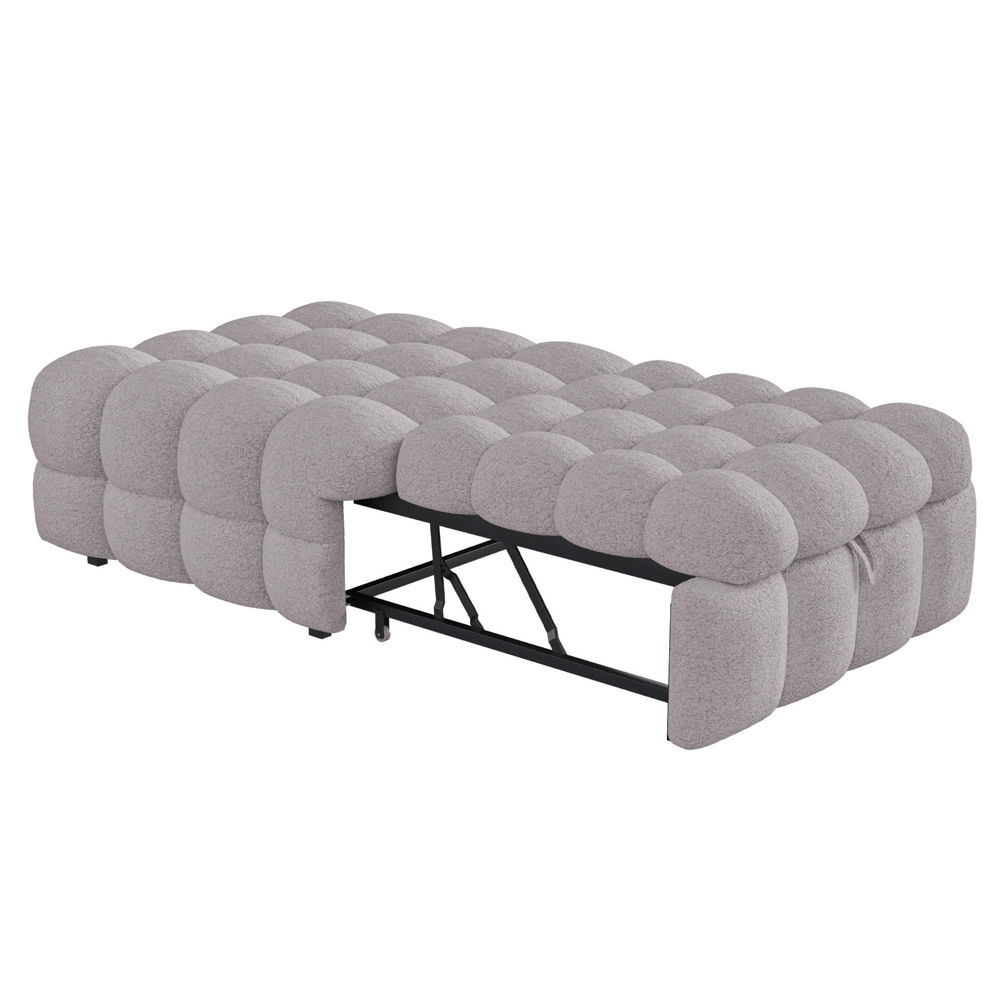 CHICFURN ROZKLÁDACÍ POHOVKA v šedé barvě z bouclé