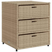 GARTENSCHRANK Beige 55x59x69 cm Poly Rattan - Beige, Holz (55/69/59cm) - furnicato