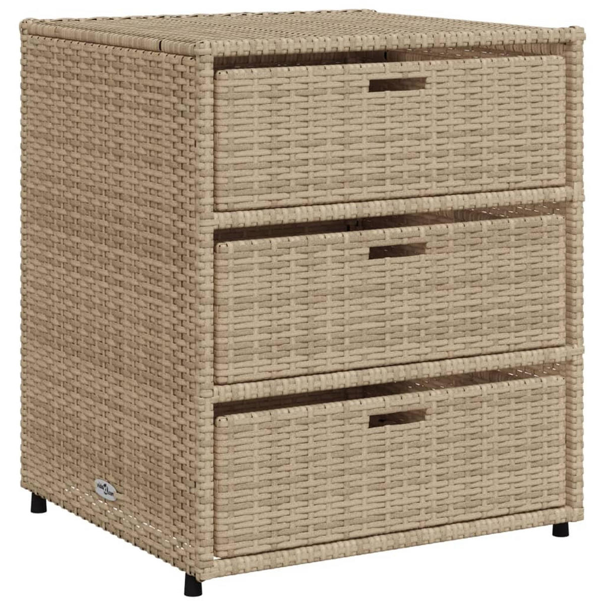 GARTENSCHRANK Beige 55x59x69 cm Poly Rattan - Beige, Holz (55/69/59cm) - furnicato