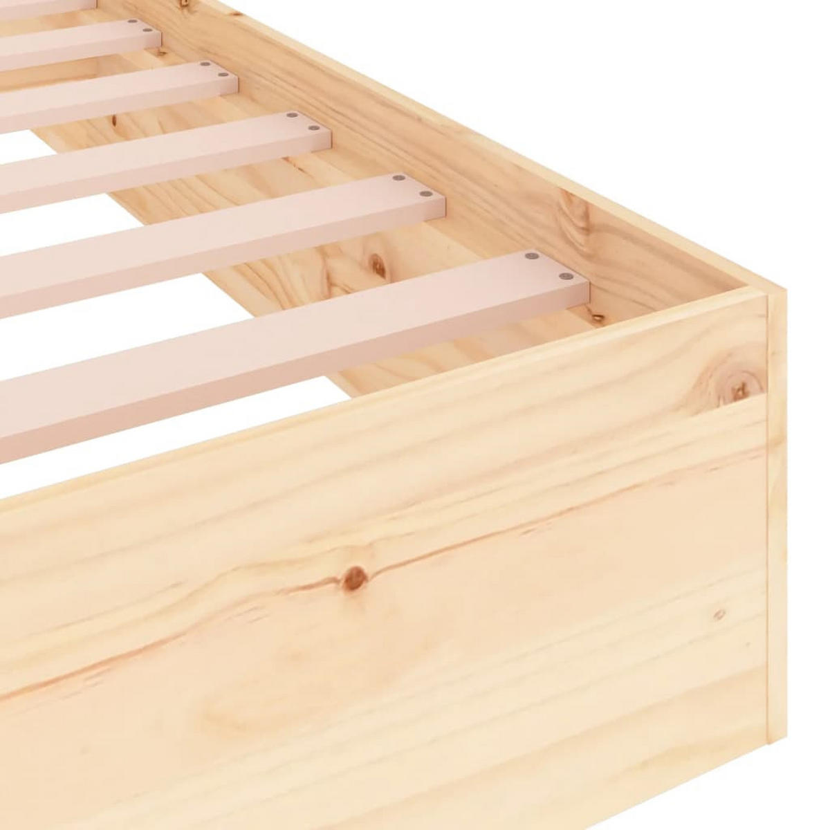 MASSIVHOLZBETT Ohne Matratze 140/200 Cm - Braun, Naturmaterialen (140/200cm) - vidaXL