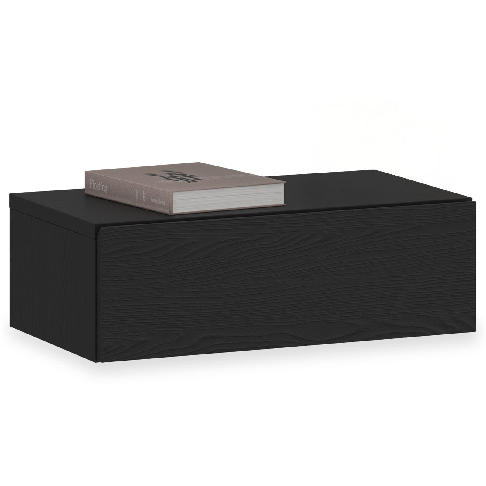 HÄNGENDER NACHTTISCH ANNE Esche schwarz - Schwarz, Holzwerkstoff (42/14/30cm) - CARO-Möbel