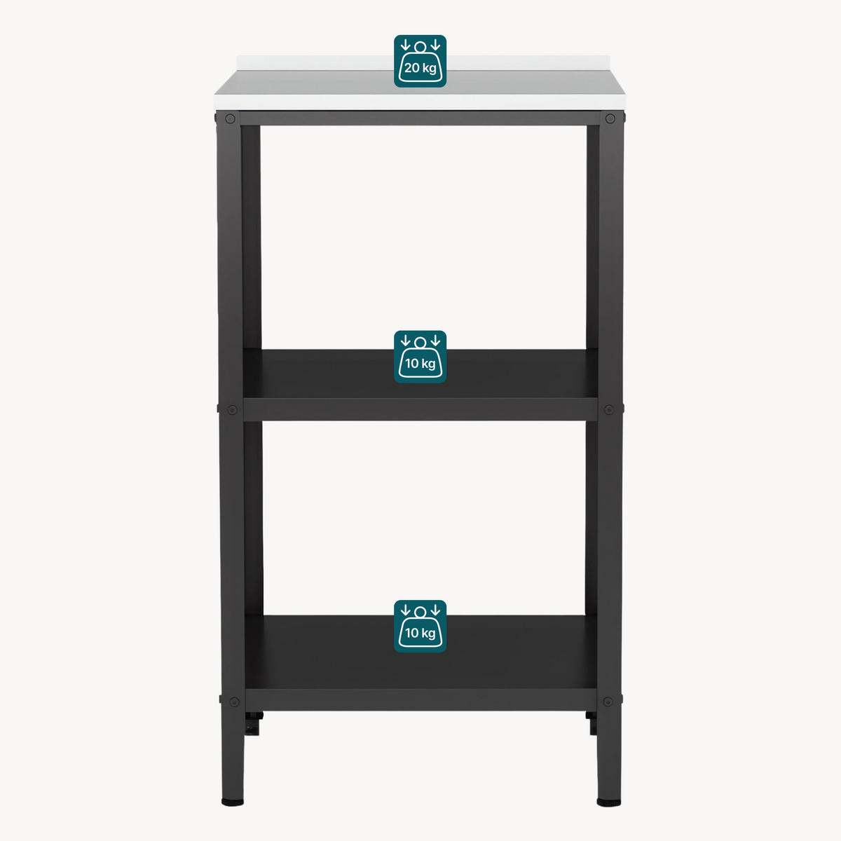OUTDOOR-STANDREGAL Bolognano - Schwarz, Metall (50/50/92cm) - casa.pro