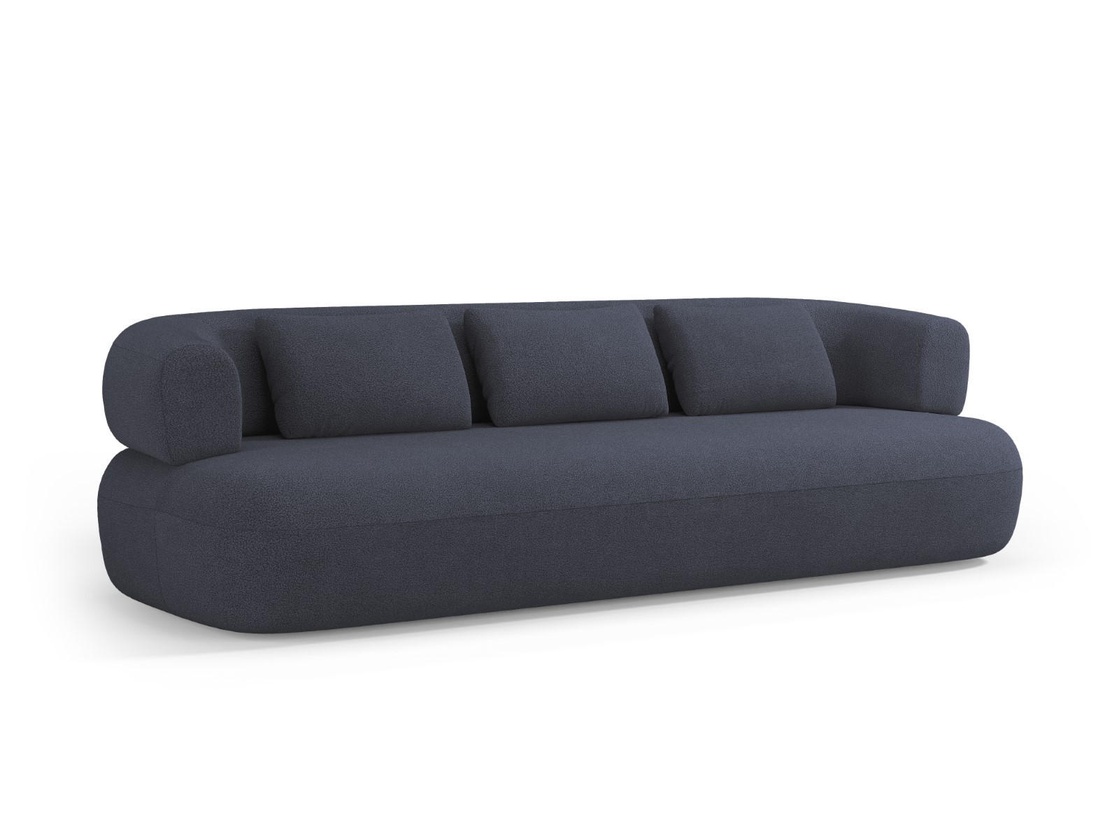 SOFA Jenny aus Boucle dunkelblau 4 Sitzplätze - Dunkelblau, Textil (90/73/226cm) - Micadoni