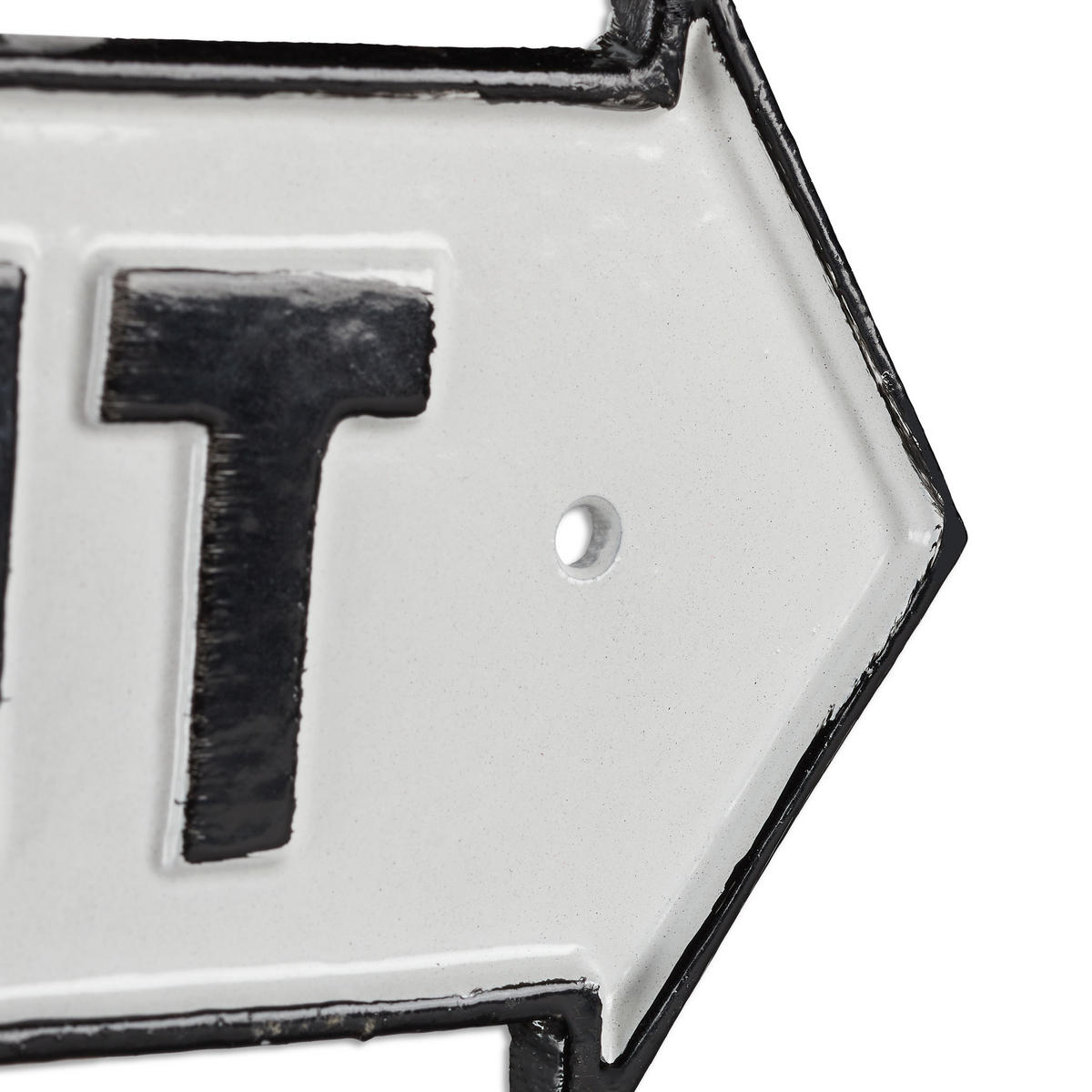 EXIT Schild - Weiß, Metall (18.5/9.5/0.5cm) - Relaxdays