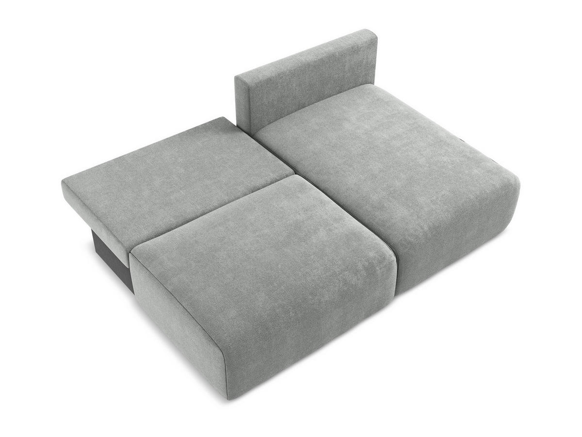 ECKSOFA mit Schlaffunktion rechts Chenille Stoff Grau - Blau/Schwarz, Kunststoff/Textil (210/149cm) - Makamii