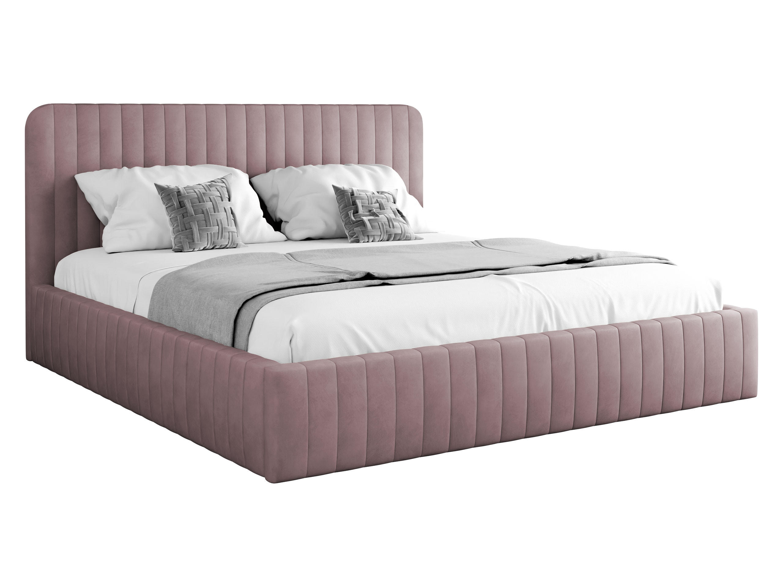 POLSTERBETT Caniko - Naturfarben/Rosa, Holz/Holzwerkstoff (160/200cm) - MIRJAN24
