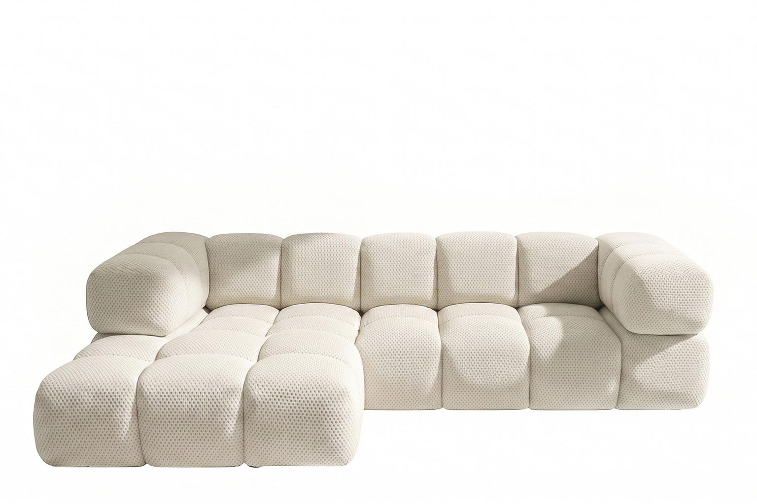ECKSOFA L-FORM, Strukturierter Premiumstoff Sonic, Beige, Links, Averro - Beige, Holz (280/150cm) - Kaiser Möbel