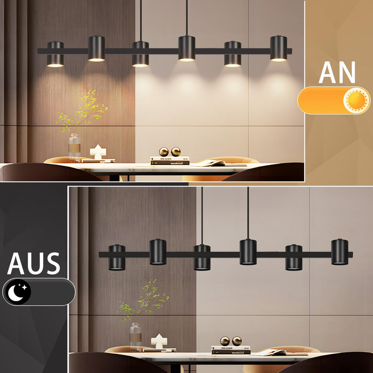 PENDELLEUCHTE Aelion 85.5/7.5/150 cm - Schwarz, Metall (85.5/7.5/150cm) - ZMH