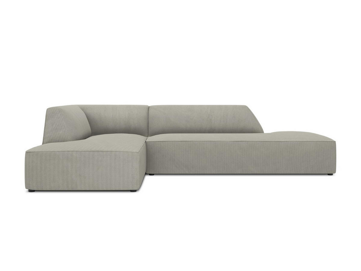 ECKSOFA links Ruby aus Cord hellgrau 4 Sitzplätze - Hellgrau, Textil (180/273cm) - Micadoni